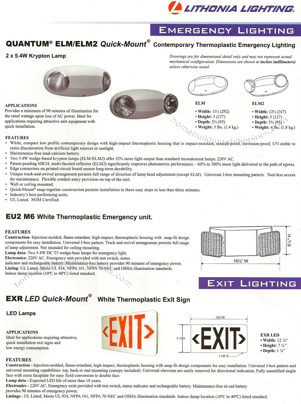 Lithonia Emergency Lighting, Exit Lighting