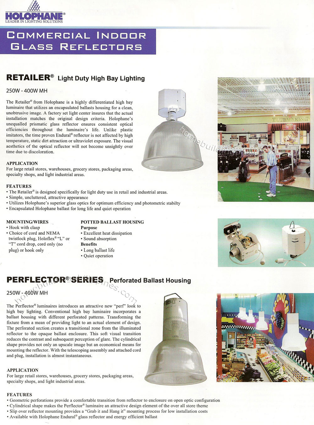 Holophane Lighting: Commercial Indoor Glass Reflectors