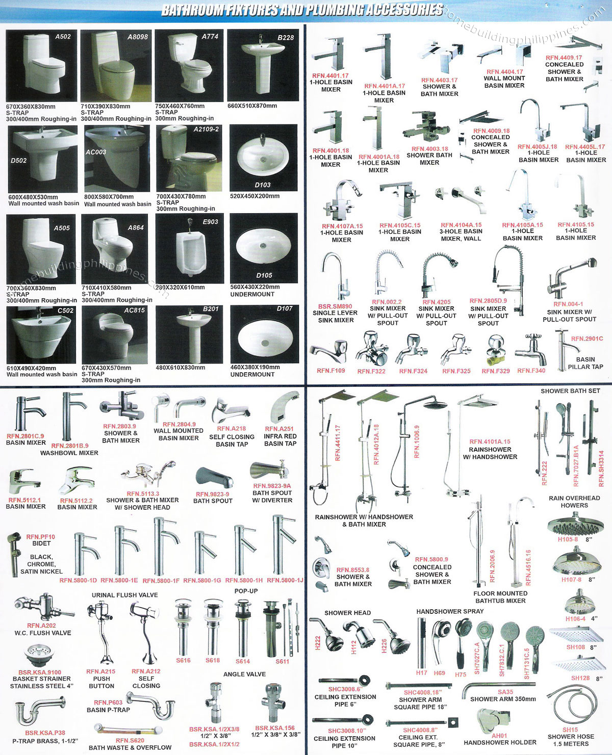 Bathroom Fixtures Plumbing Accessories Faucets Showers Flush