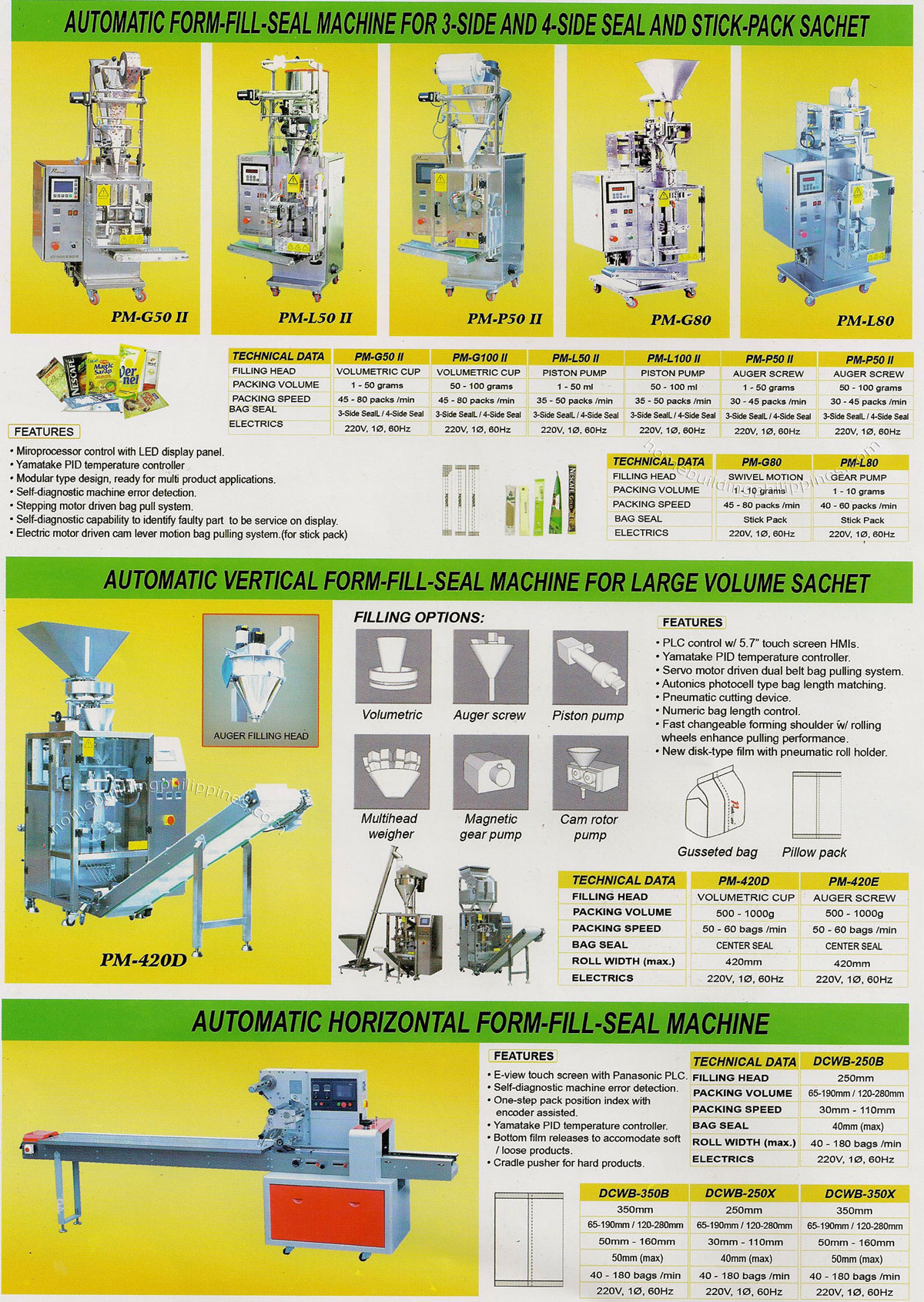 Automatic Form Fill Seal Packaging Machines