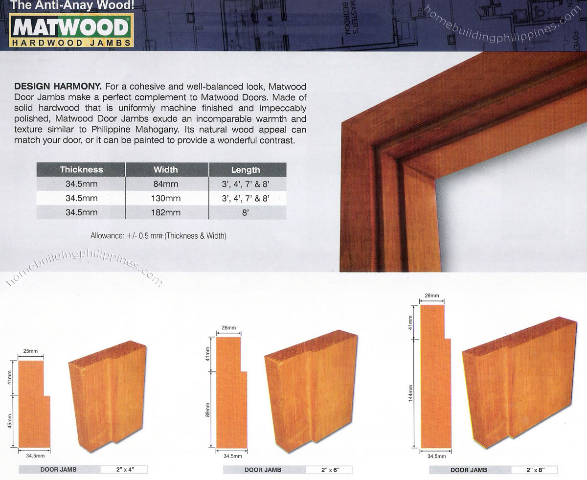 Hardwood Door Jambs; Door Jamb Design Philippines