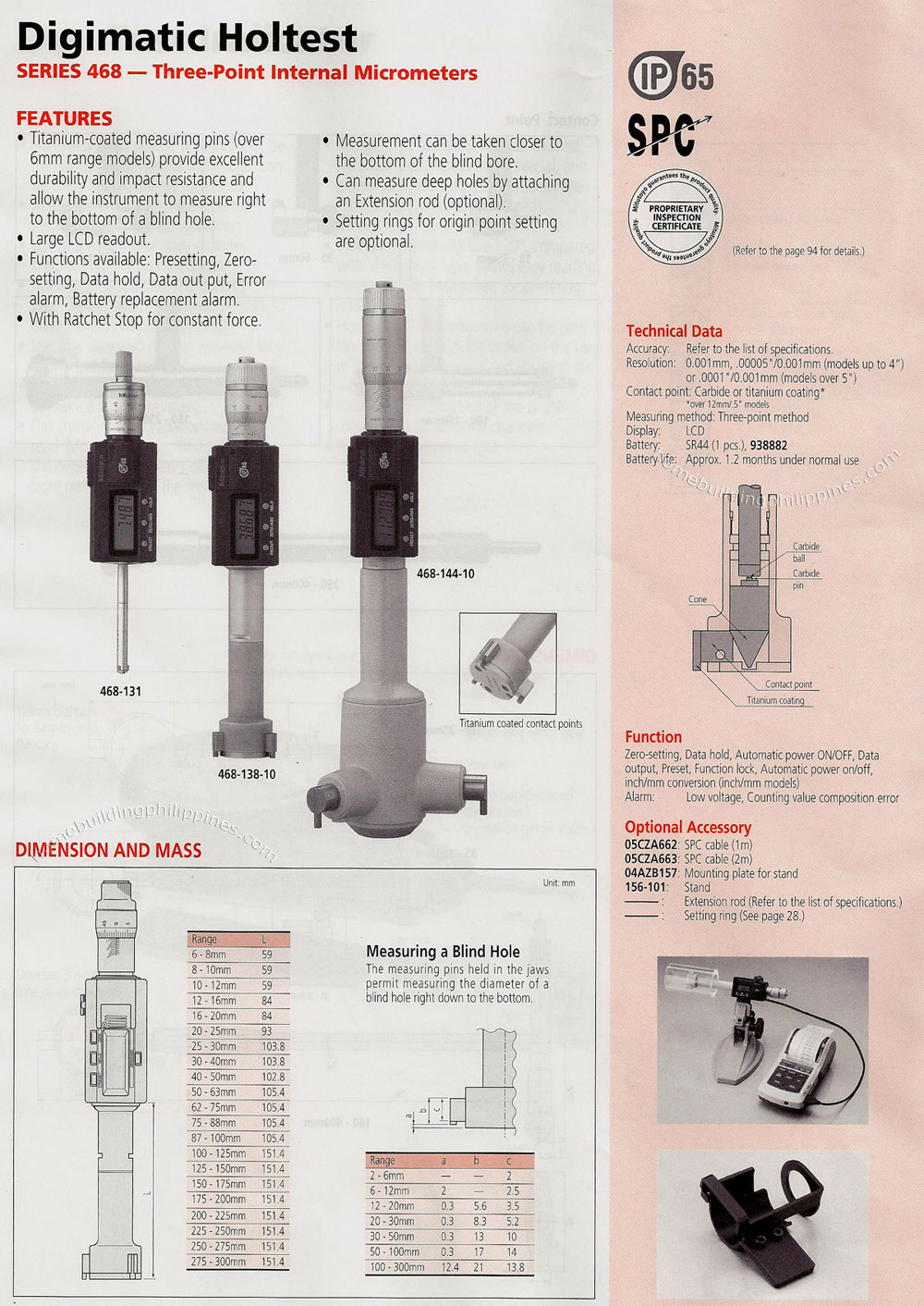 Digimatic Holtest Three Point Internal Micrometers