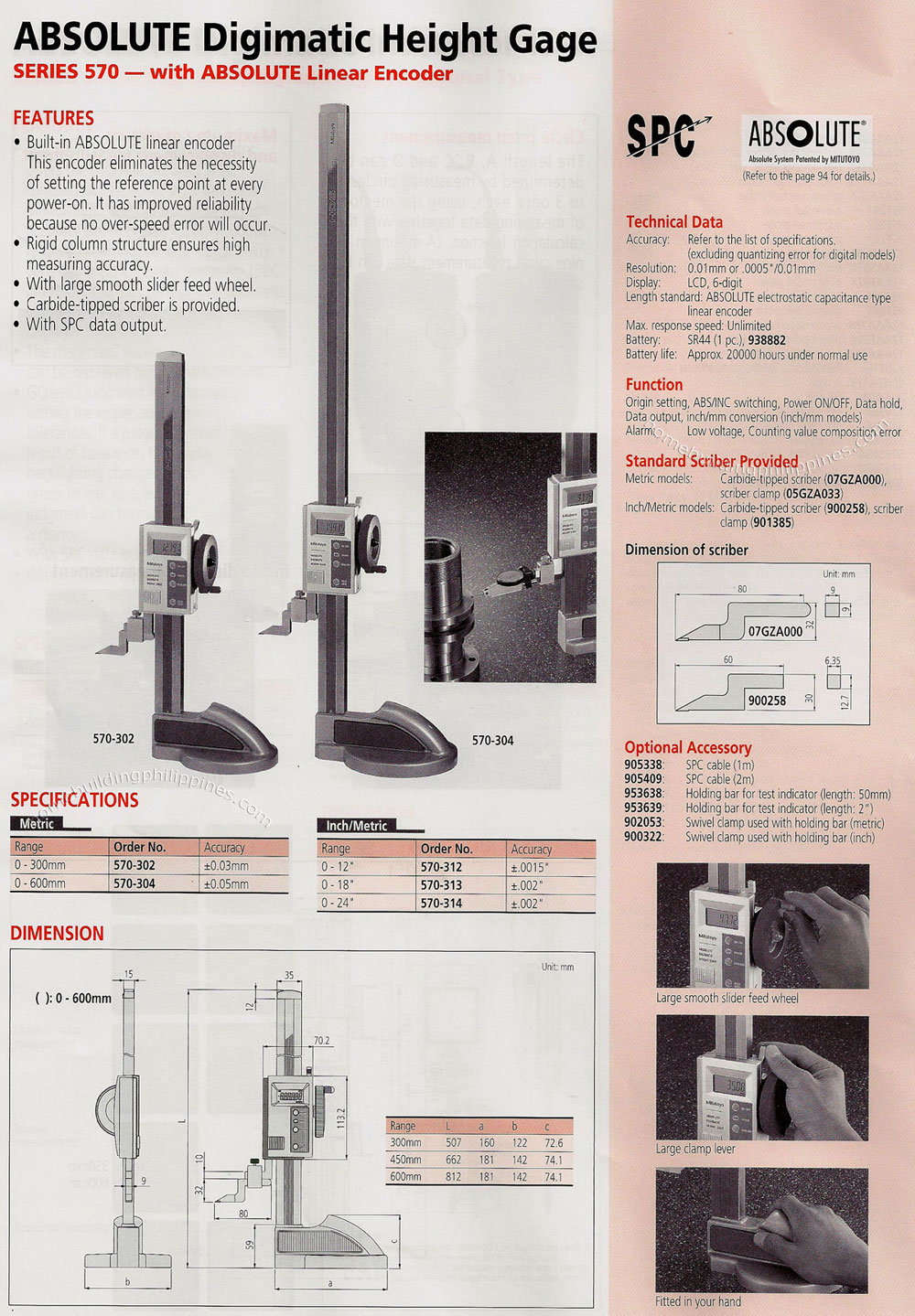 Digimatic Height Gage with Absolute Linear Encoder