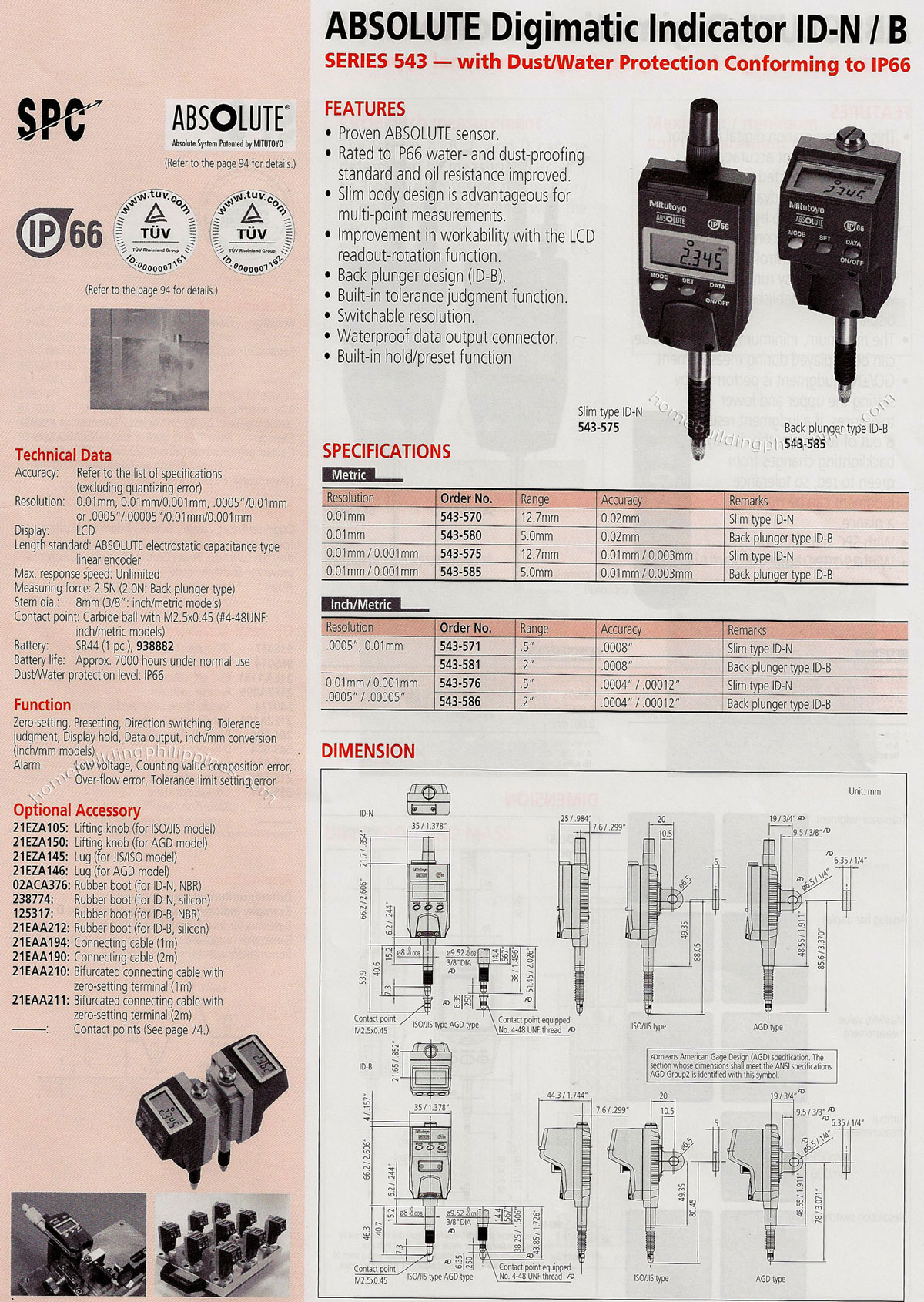 Digimatic Indicator IDN B with Dust Water Protection