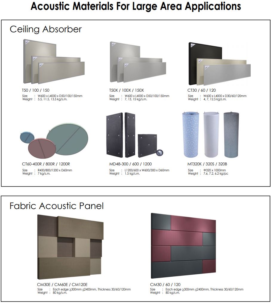 Acoustic Materials for Large Area Applications Page 1 of 2 Philippines