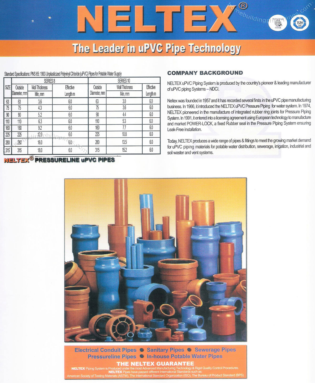 Upvc Pipe Electrical Conduit Sanitary Sewerage Potable Water Philippines