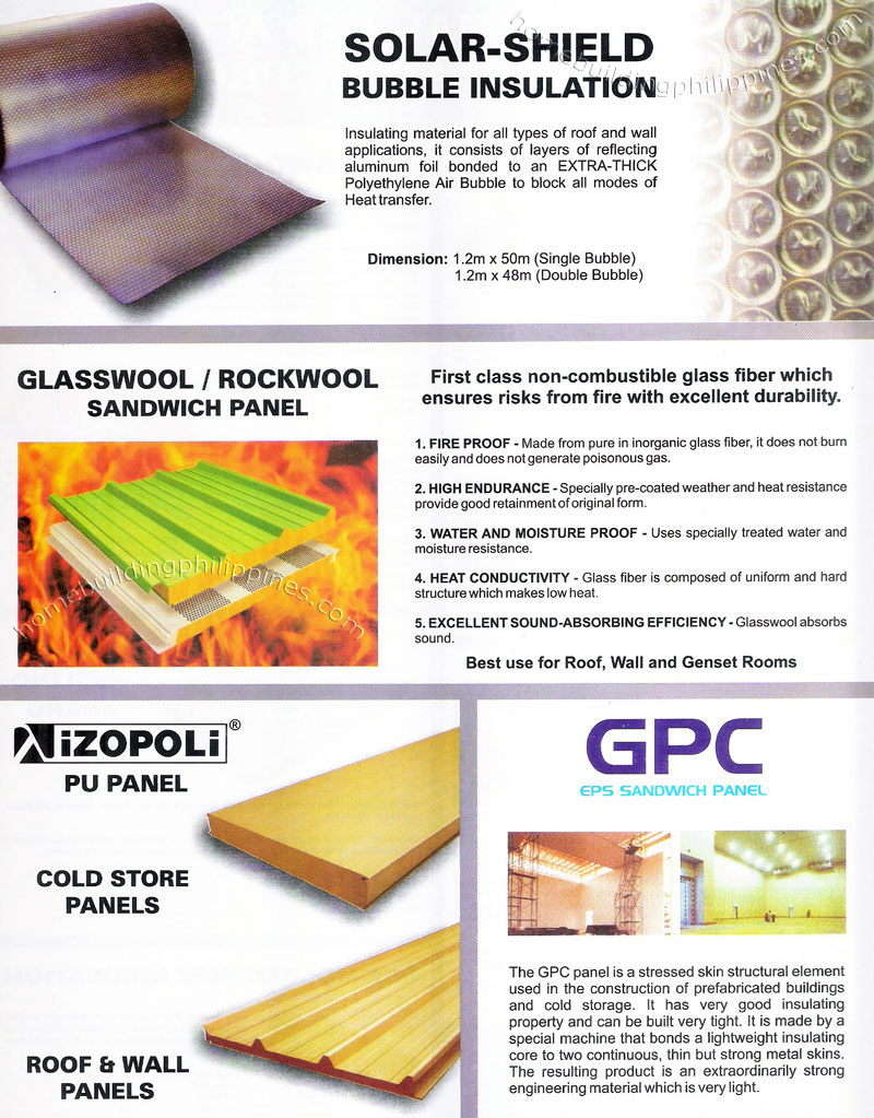 Solar Shield Bubble Insulation Glasswool Rockwool Sandwich Panel Izopoli Cold Store Roof Wall Panels Gpc Eps Sandwich Panel Philippines