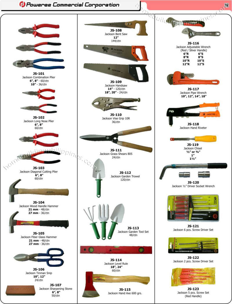 Hand Tools, Plier, Hammer, Handsaw, Level Rule, Wrench ...