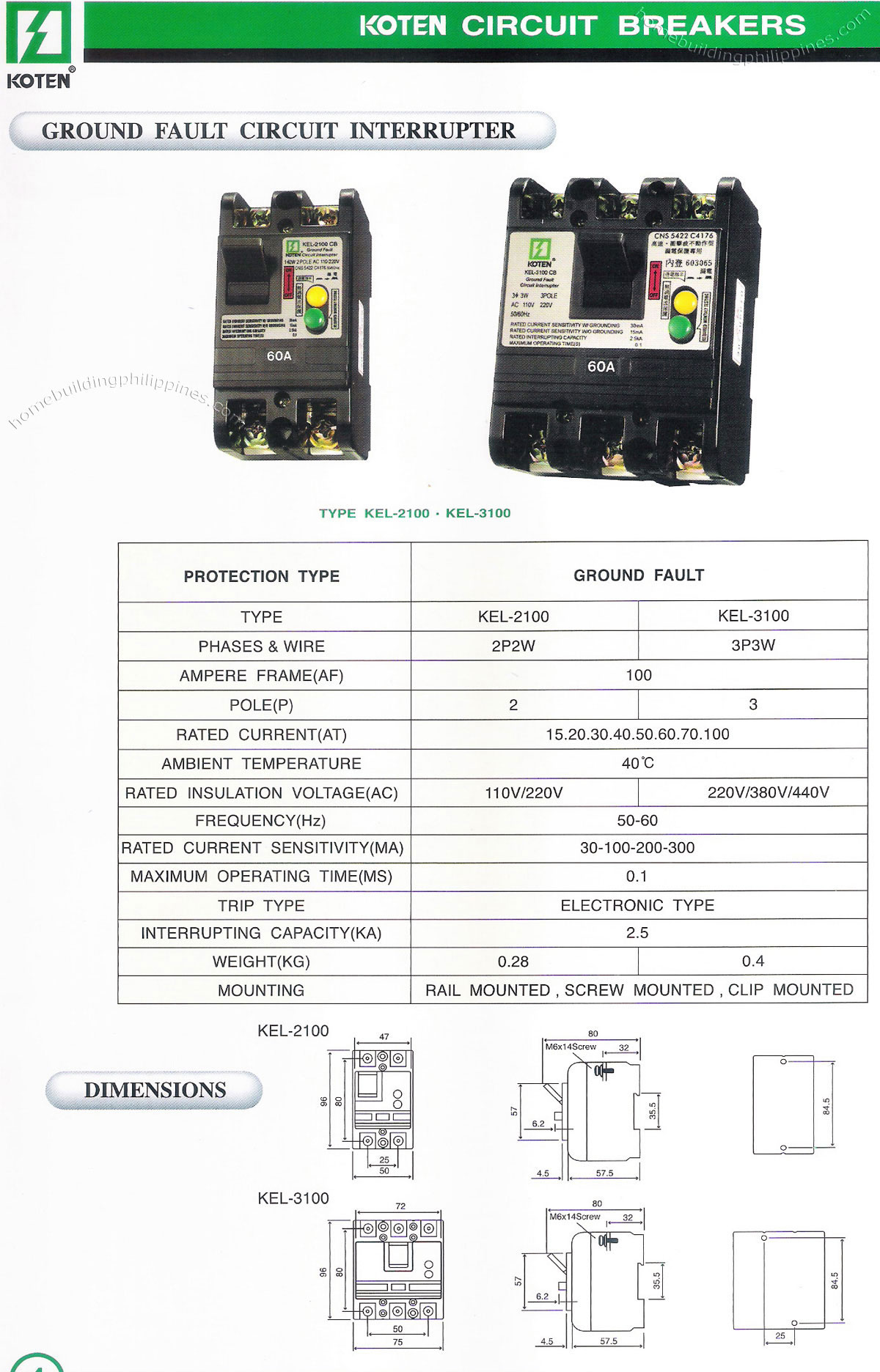 Koten Ground Fault Circuit Interrupter