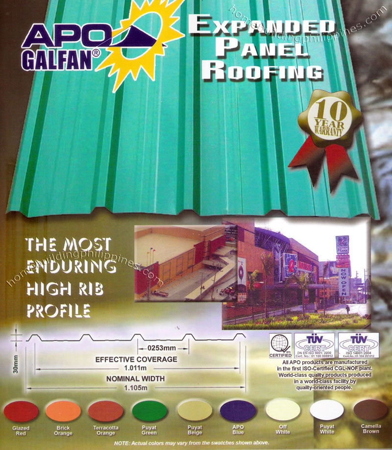 Apo Galfan Expanded Panel Roofing