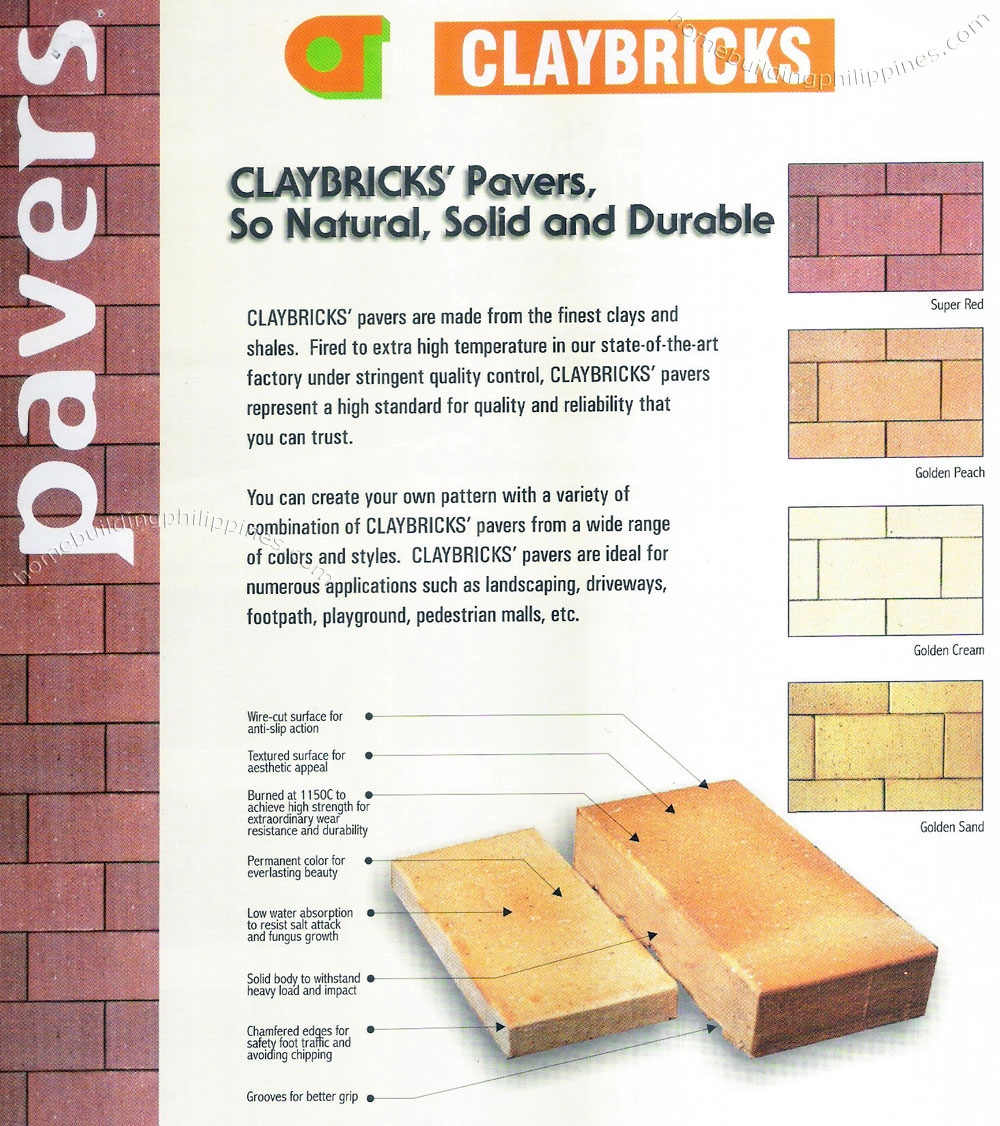 claybricks paver clay shale natural solid durable landscaping driveway footpath playground pedestrian mall