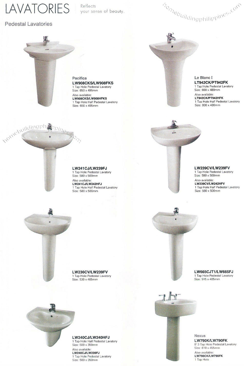 Pedestal Lavatories