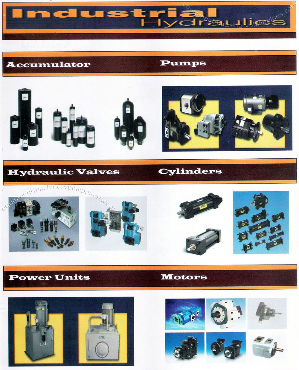 Industrial Hydraulics: Accumulators, Pumps, Hydraulic Valves, Cylinders, Power Units, Motors