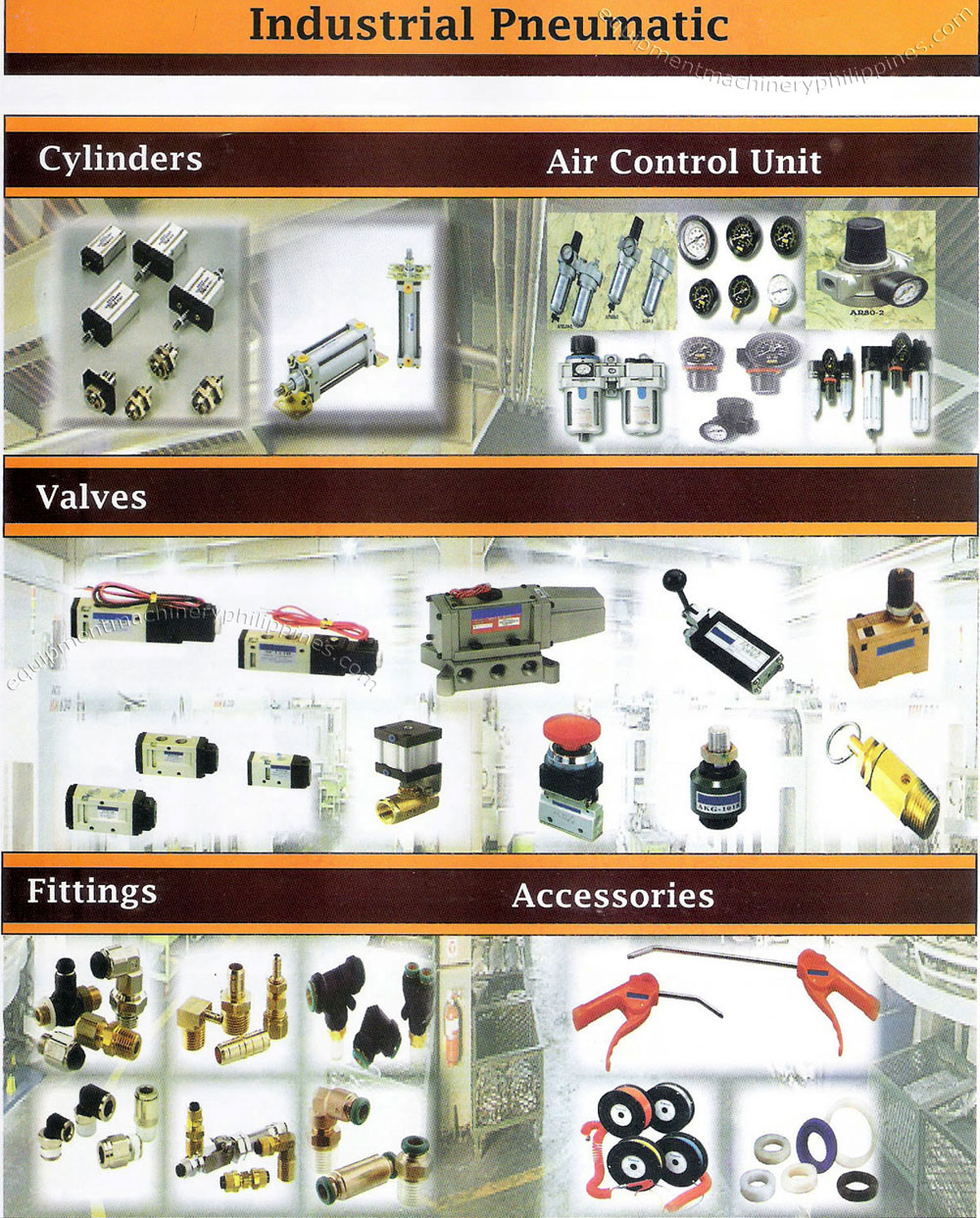 Industrial Pneumatic: Cylinders, Air Control Unit, Valves, Fittings, Accessories