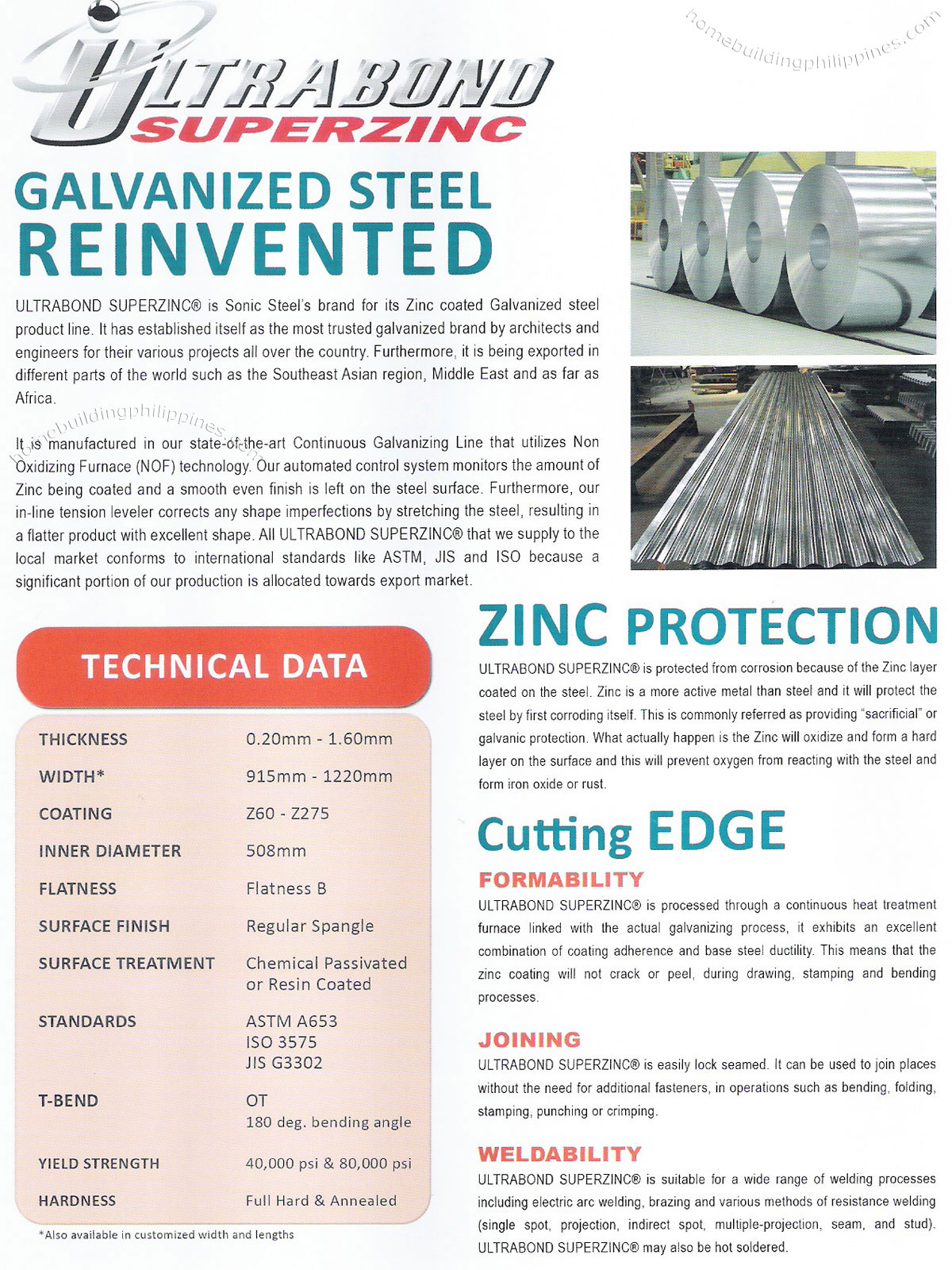 ultrabond galvanized steel zinc protection formability joining weldability