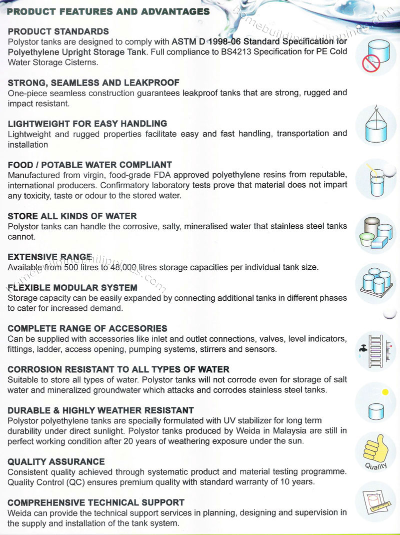 polystor polyethylene tank commercial industrial water storage features advantages