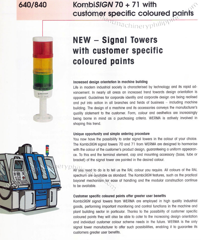 Werma Signal Towers with Customer Specific Coloured Paints