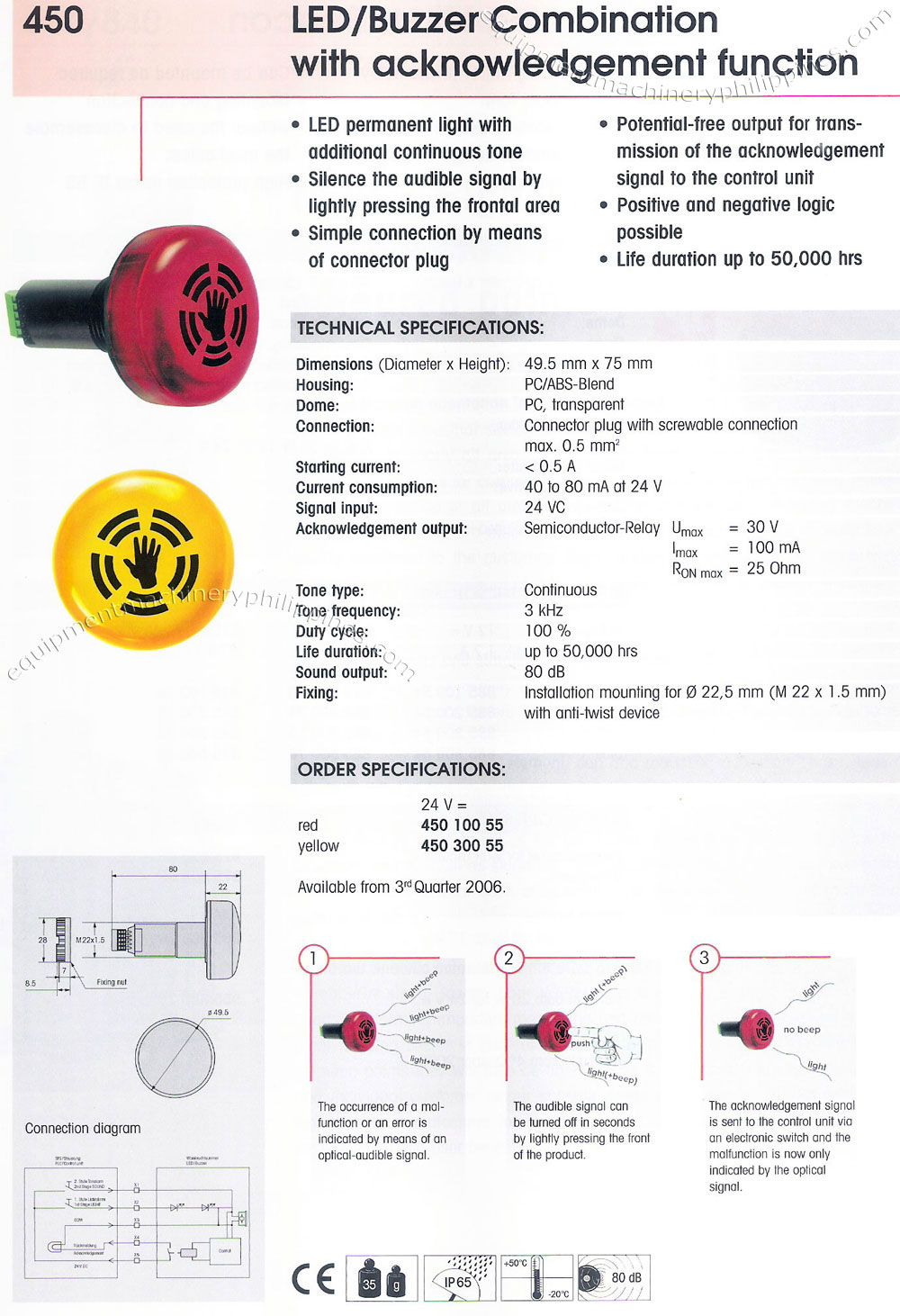Werma LED Buzzer Combination with Acknowledgement Function