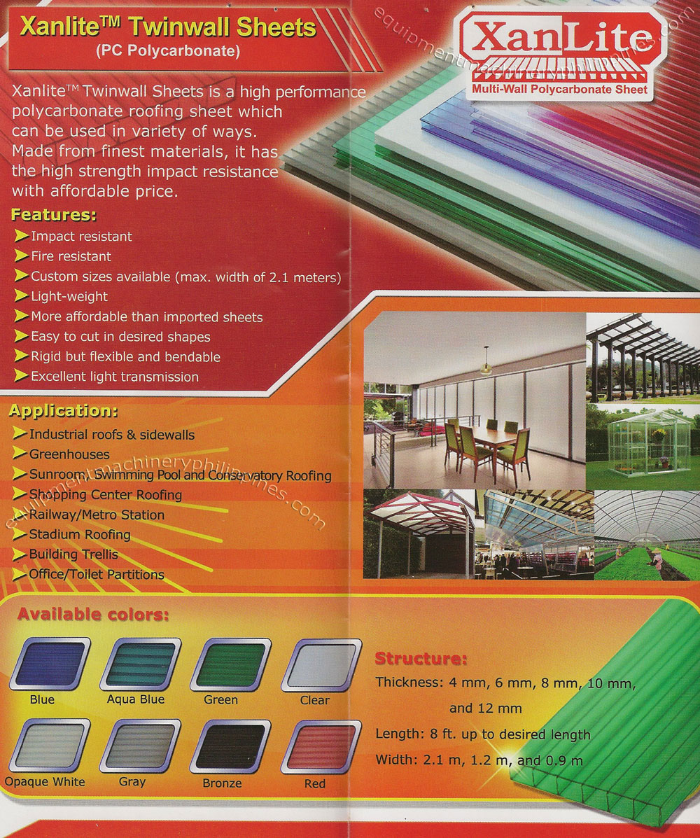 xanlite multi wall polycarbonate sheet philippines red polycarbonate sheet