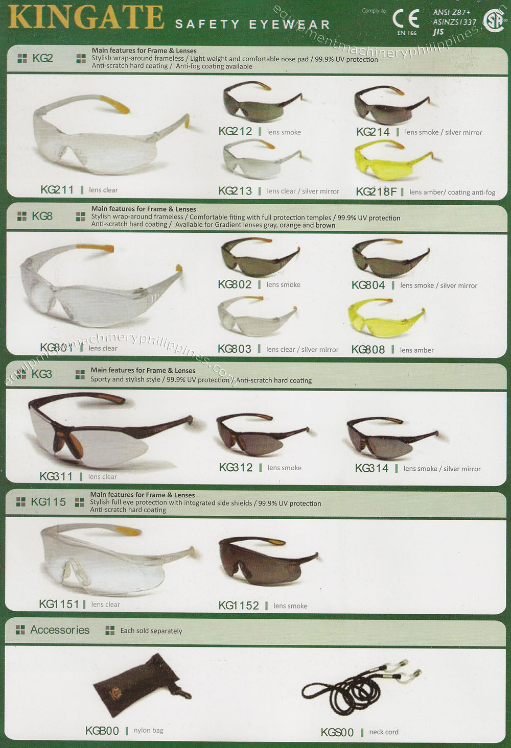 Kingate Safety Glasses/Eyewear Philippines