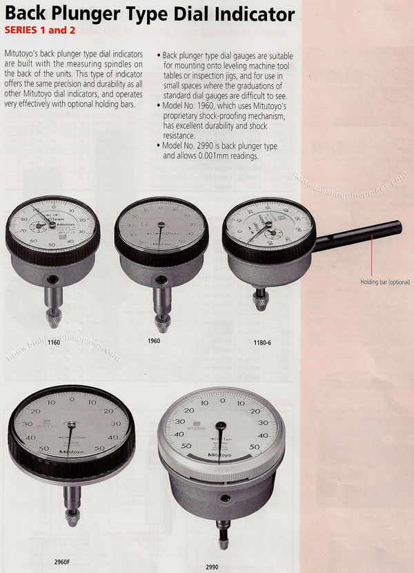 Back Plunger Type Dial Indicator
