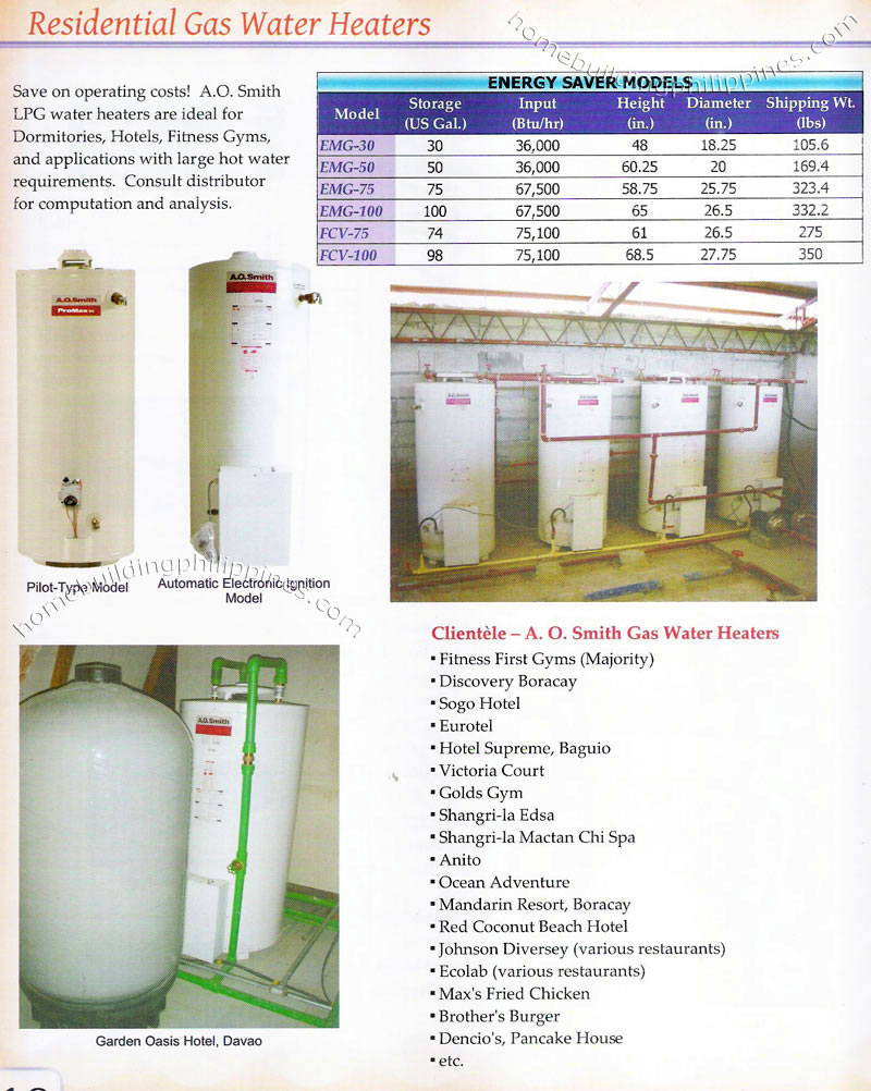 residential gas water heaters