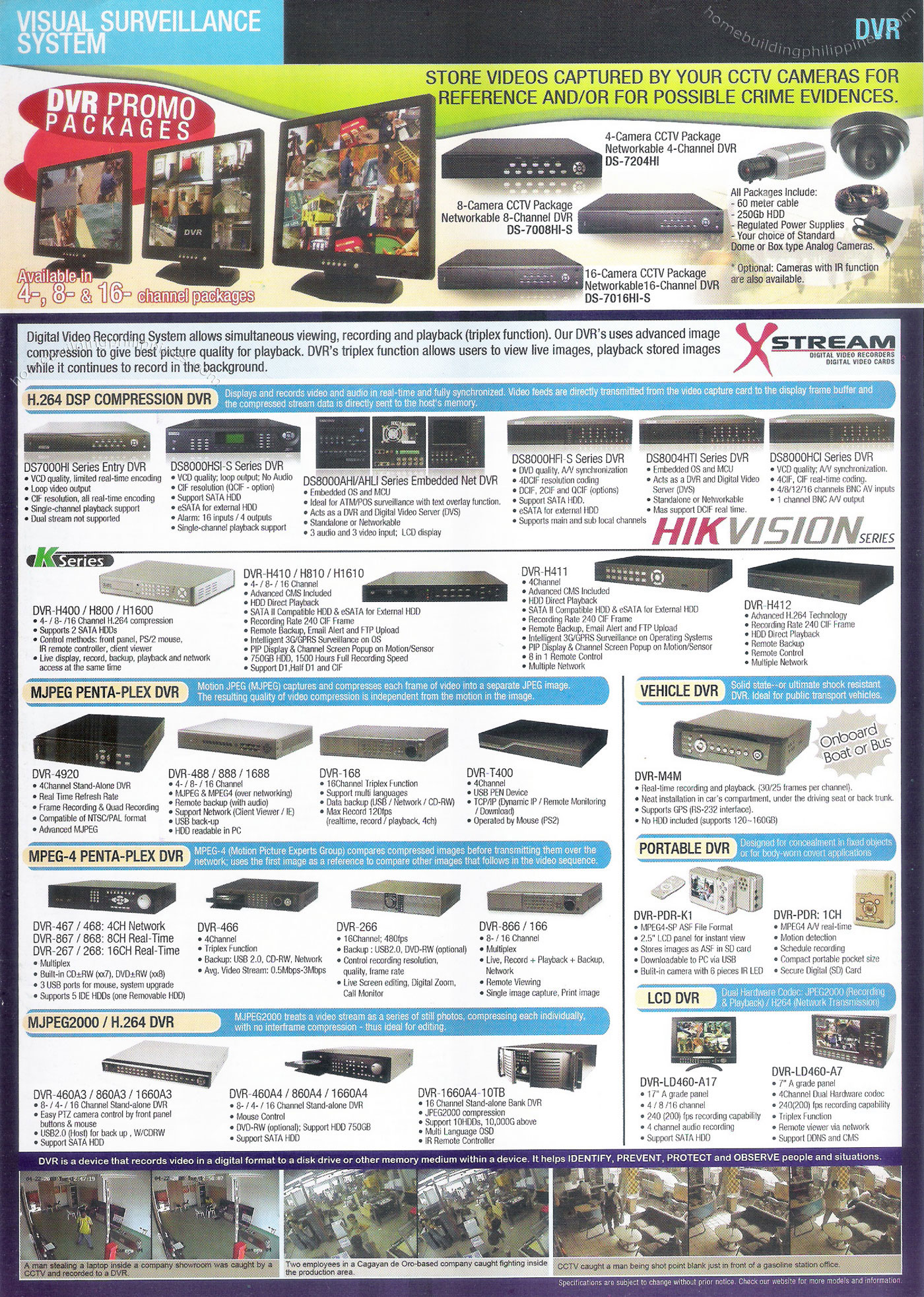 Xstream DVR Video Recorder CCTV Camera Multiple Channel Vehicle Portable LCD