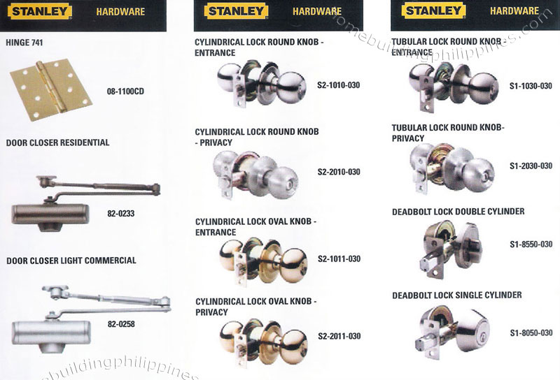 Stanley Hardware Hinge Door Closer Residential Commercial Lock Knobset Deadbolt