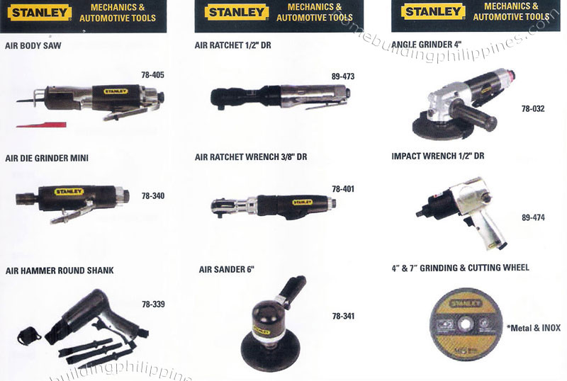 Stanley Mechanics Automotive Tools Air Body Saw Die Grinder Hammer Round Shank Rachet Wrench Sander Grinding Cutting Wheel