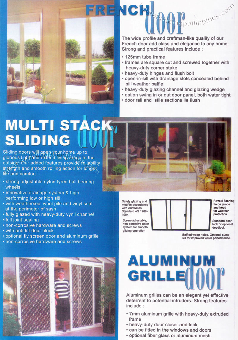 French Door, Sliding Door, Aluminum Grille Door Philippines