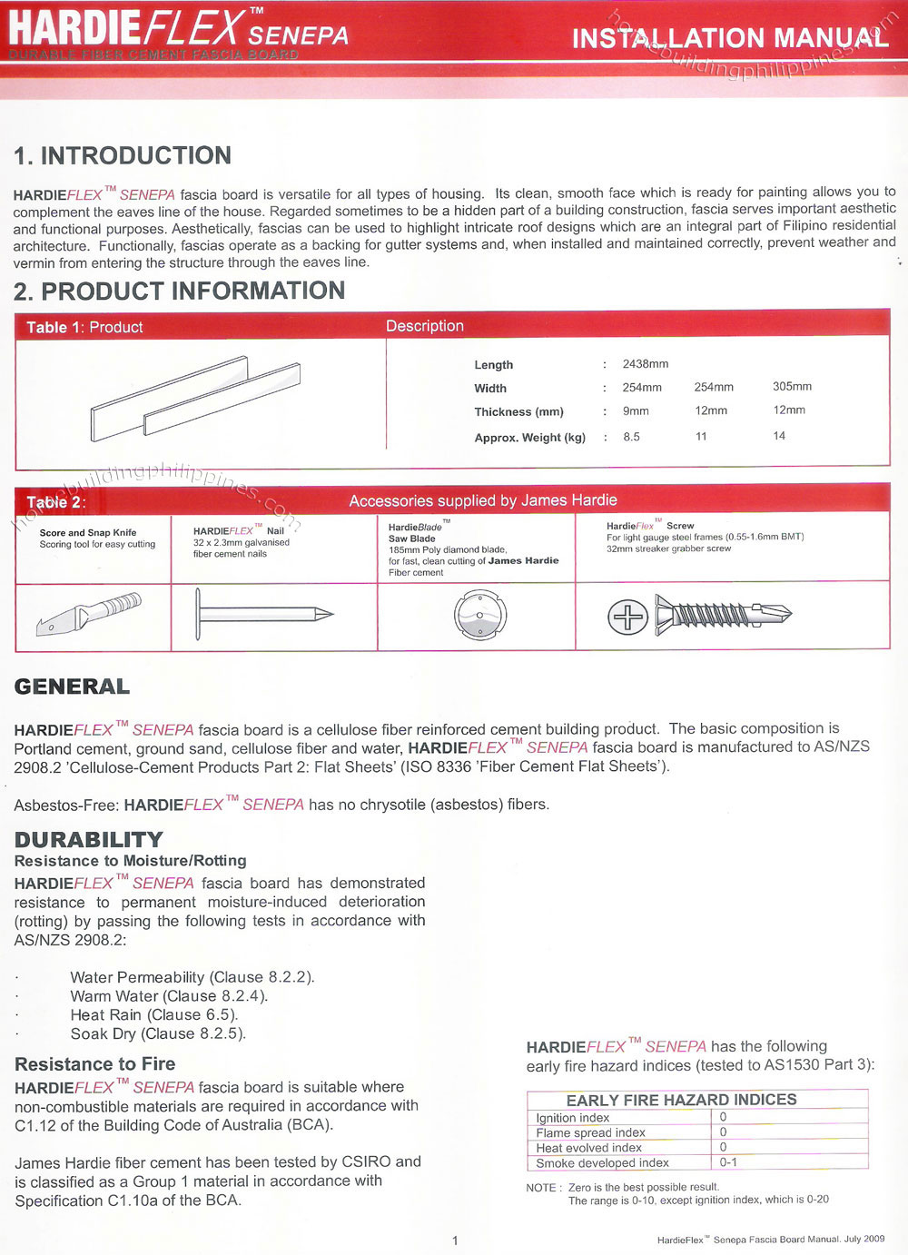 HardieFlex Senepa Durable Fiber Cement Fascia Board Installation Manual
