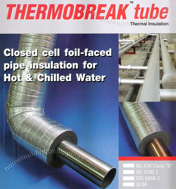 Thermobreak Thermal Insulation Tube Closed Cell Foil Faced Pipe Insulation for Hot and Chilled Water
