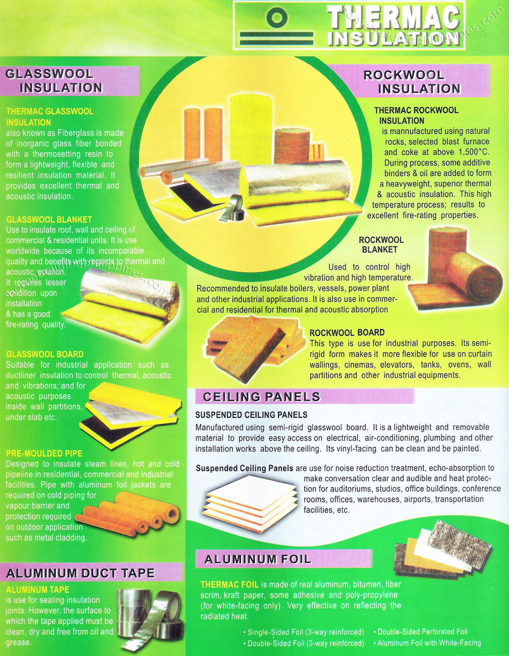 Glasswool Insulation, Rockwool Insulation, Ceiling Panels