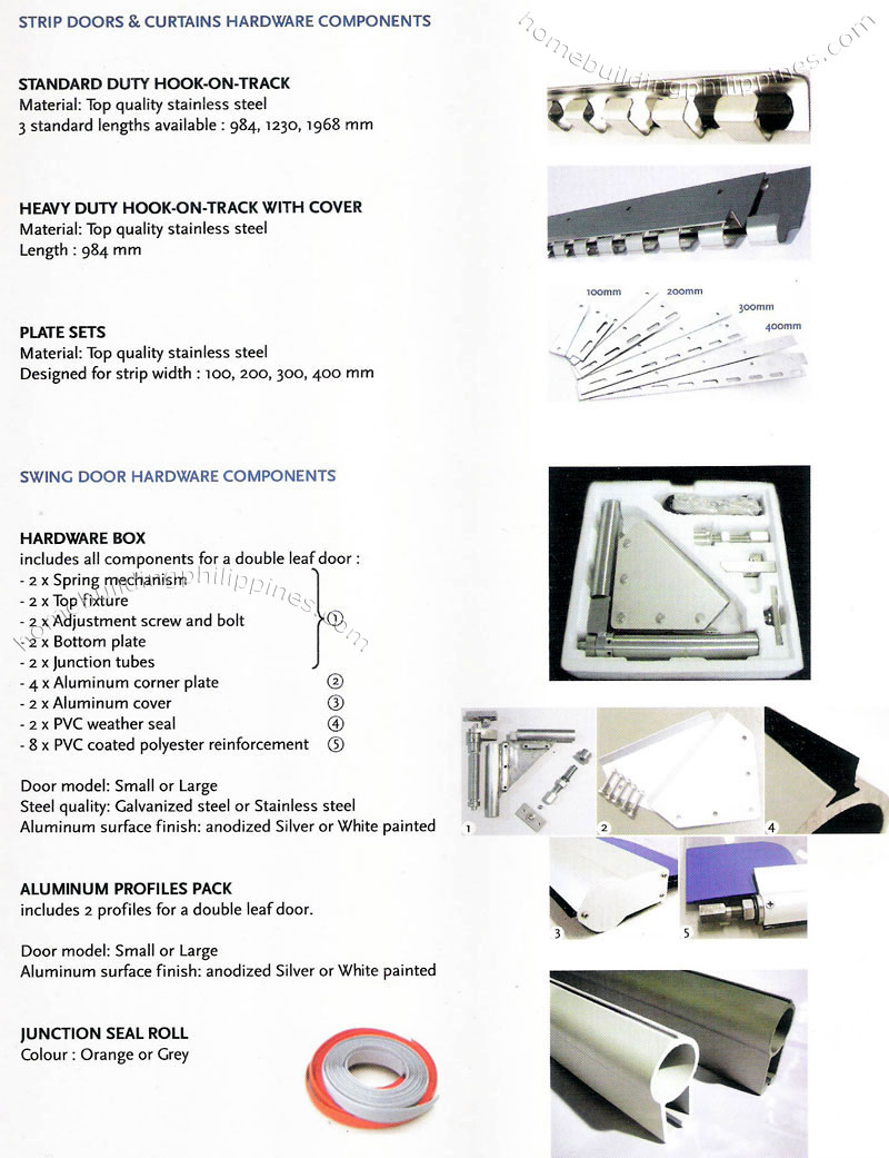 Clearway Strip Doors and Curtains Hardware Components