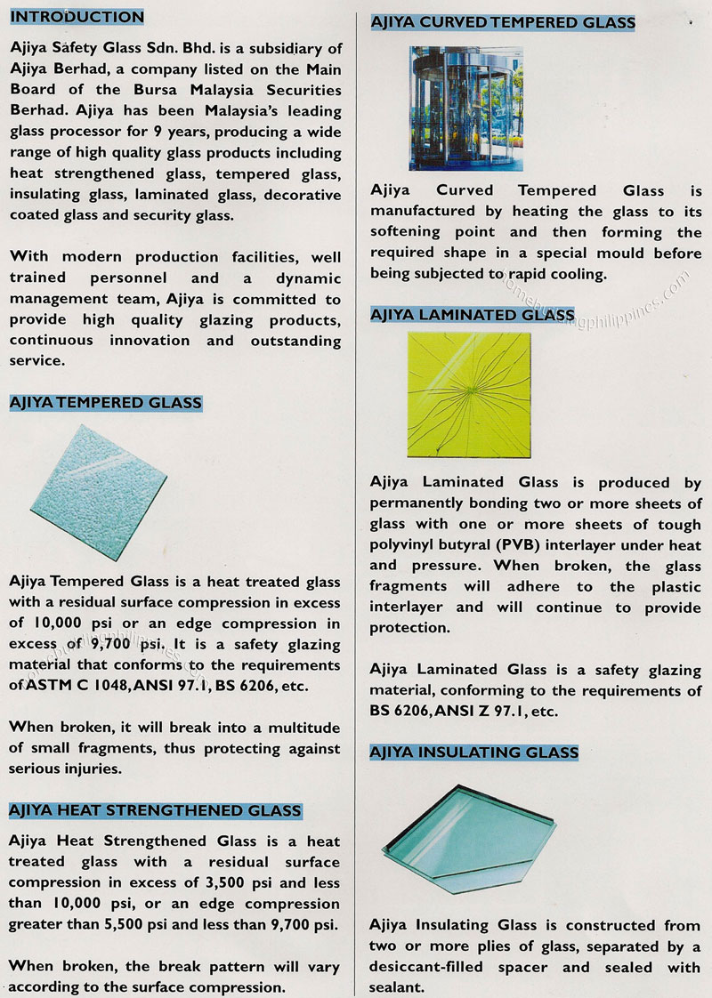 Tempered Glass, Heat Strengthened Glass, Curved Tempered Glass, Laminated Glass, Insulating Glass