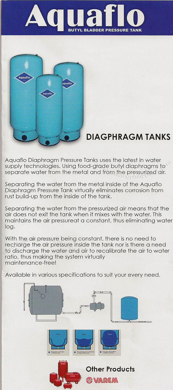 Aquaflo Butyl Bladder Pressure Tank