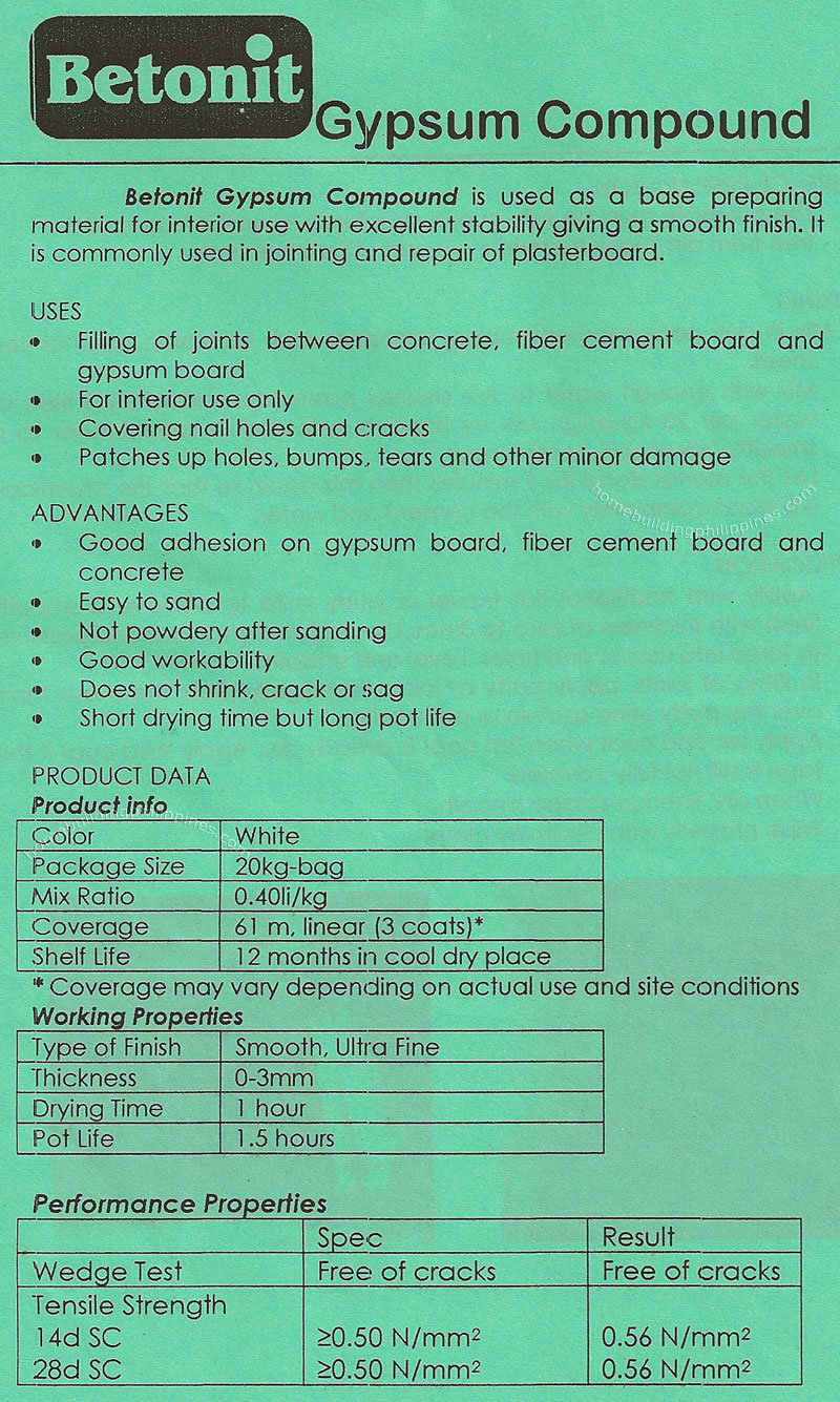 Betonit Gypsum Compound