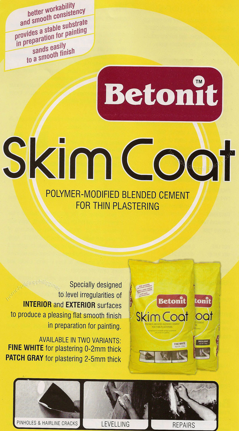 Betonit Skim Coat Polymer-Modified Blended Cement for Thin Plastering