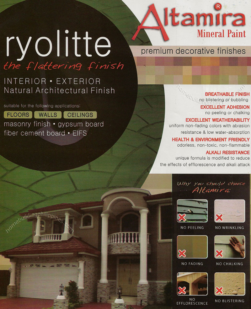 Altamira Mineral Paint Ryolitte for Interior and Exterior Flattering Finish