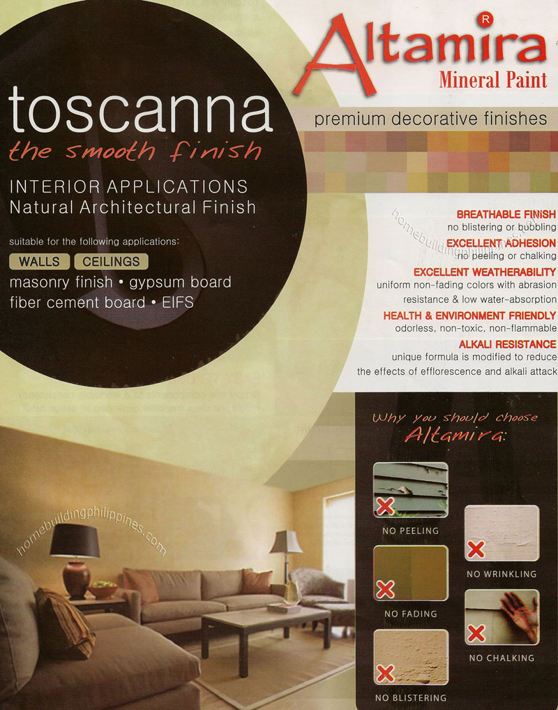 Altamira Mineral Paint Toscanna for Interior and Exterior Smooth Finish