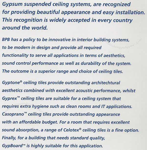 Gypsum Suspended Ceiling System