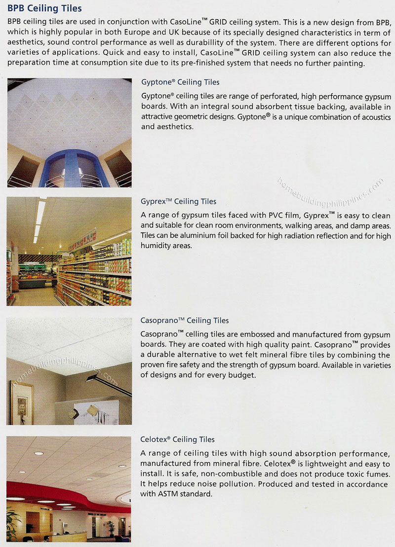 BPB Ceiling Tiles for CasoLine GRID Ceiling System