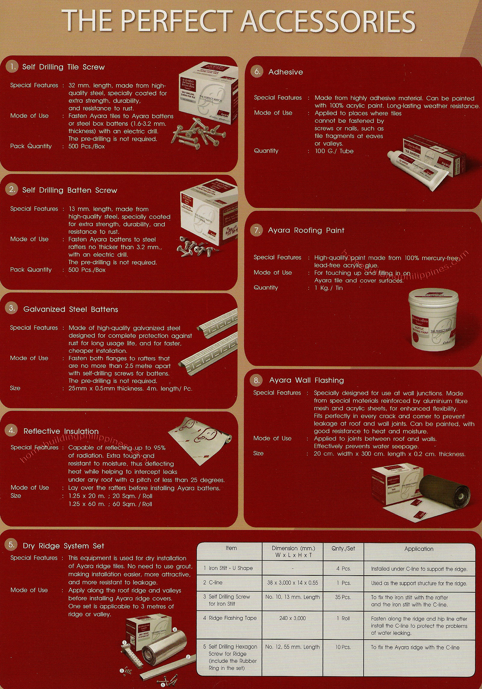 Ayara  Non-Asbestos Shingle Roof Accessories