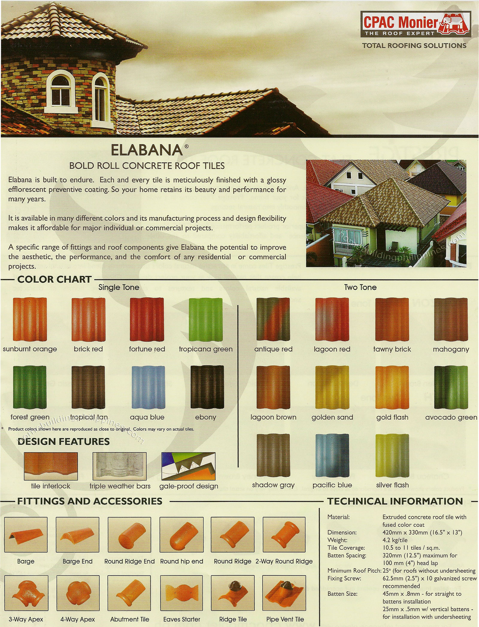 Monier Roof Tile Colour Chart