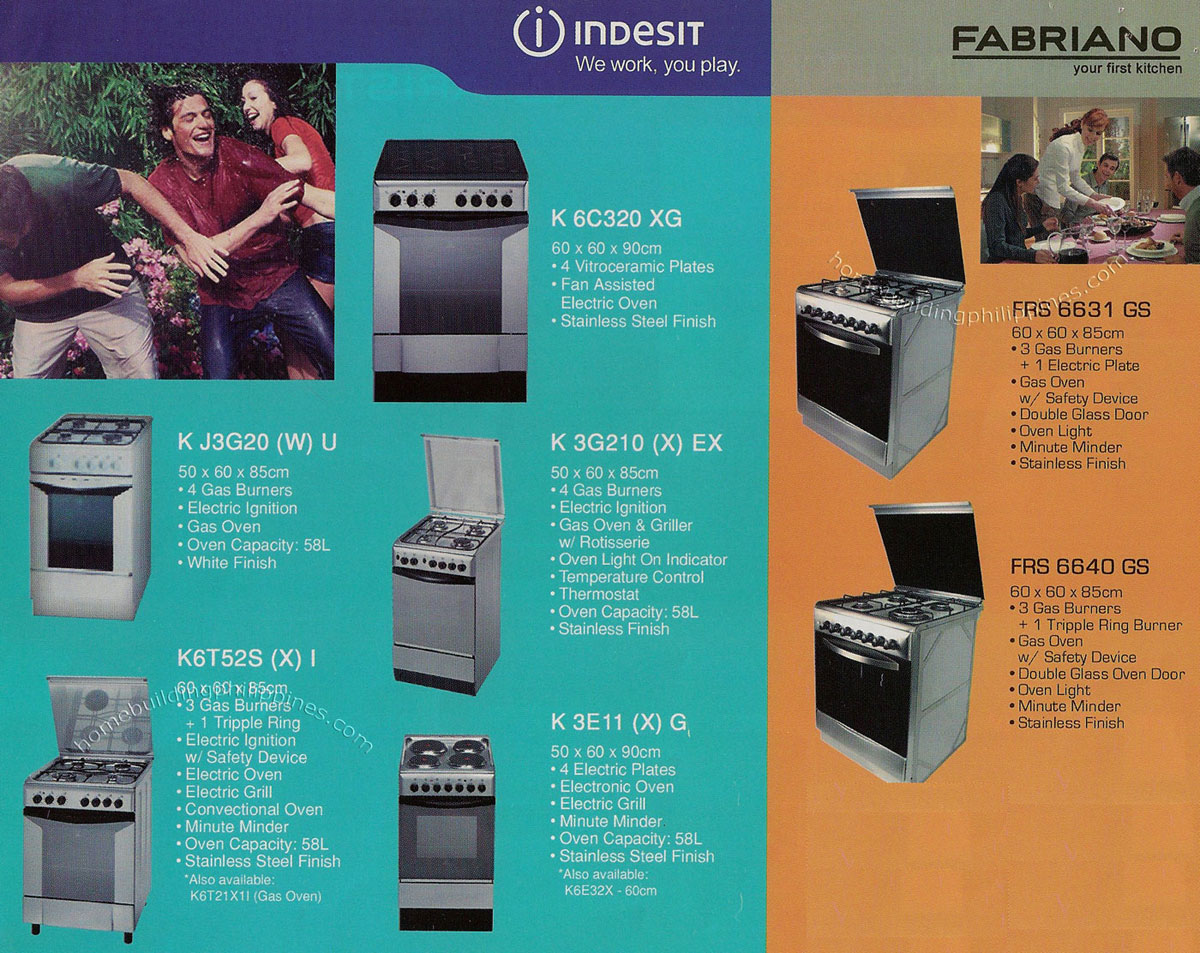 Indesit Free-Standing Cookers; Fabriano Free-Standing Cookers