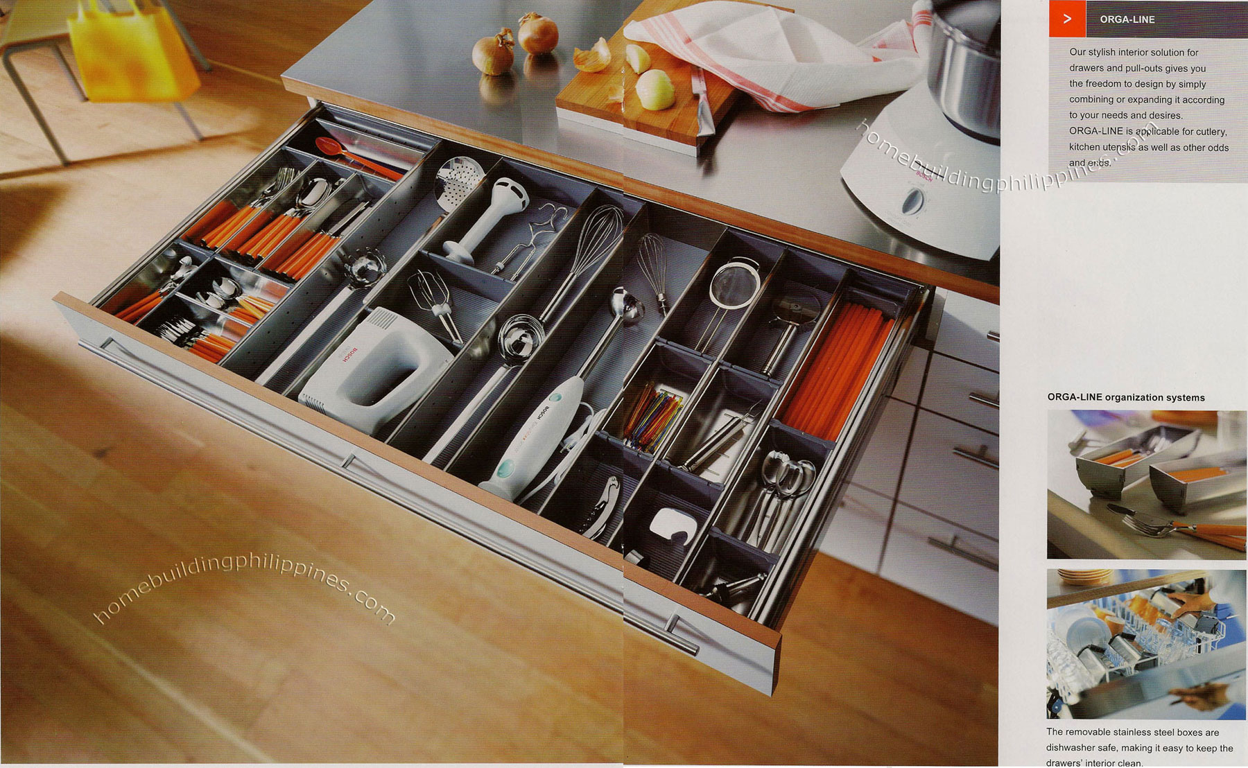 Orga Line Drawers And Pull Outs For Organizing Kitchen Utensils