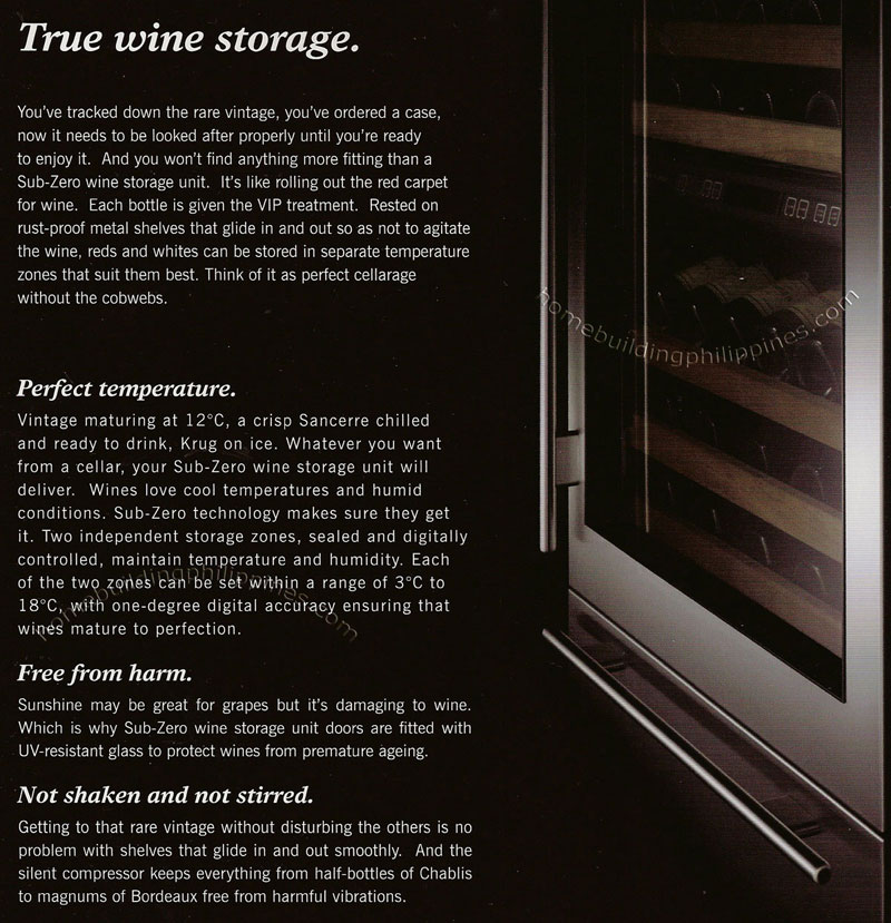 Sub-Zero Wine Storage Units