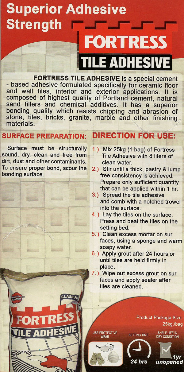 Fortress Tile Adhesive