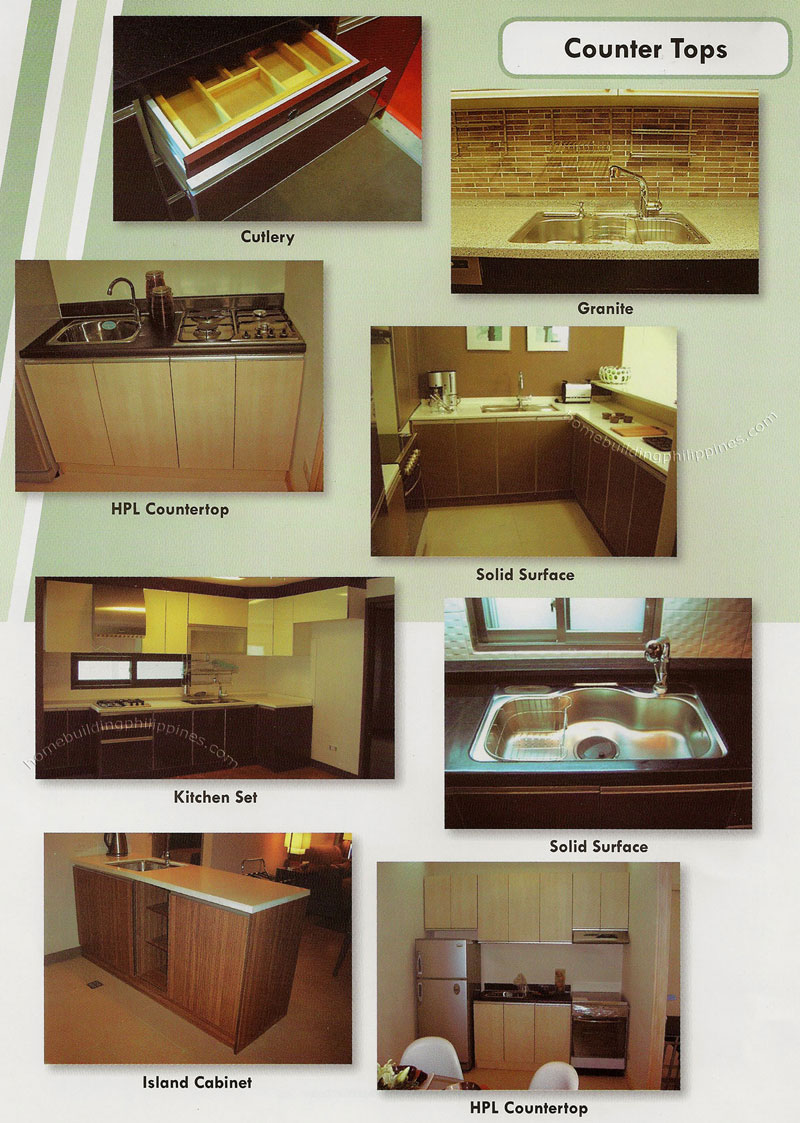 HPL Countertops, Cutlery, Solid Surface, Kitchen Set, Island Cabinet