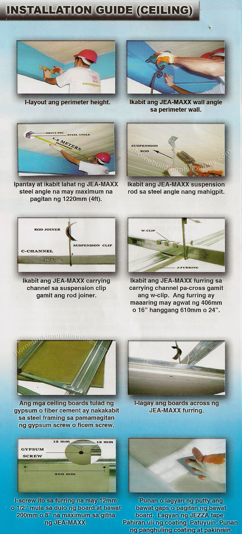Jea Maxx Light Steel Frames Installation Ceiling